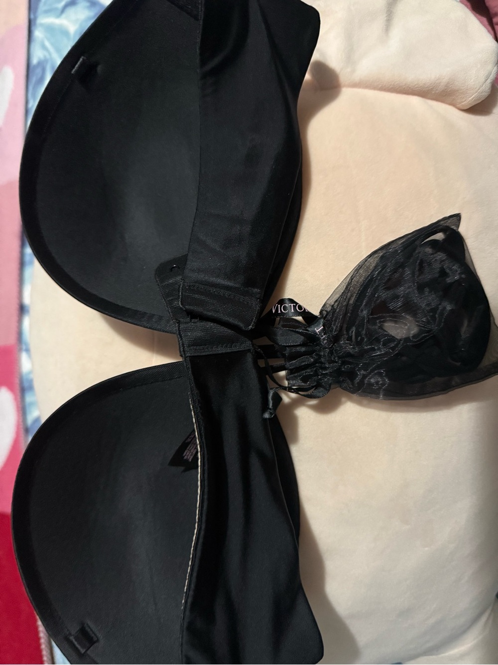 Victoria's Secret Black Push-Up Bra with Lace Accent